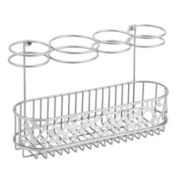 mDesign Metal Wall Mount Hair Care & Styling Tool Storage Basket