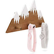 Okuna Outpost Snowy Peak Wooden Mountain Coat Rack with 3 Hooks for Kids, Woodland Nursery Decor (13.4 x 2 x 6.7 In)