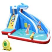 Slickblue 4-in-1 Inflatable Water Slide Park with Long Slide and 735W Blower