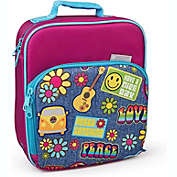 Bentology Lunch Box for Kids - Girls and Boys Insulated Lunchbox Bag Tote - Fits Bento Boxes - Retro Hippie