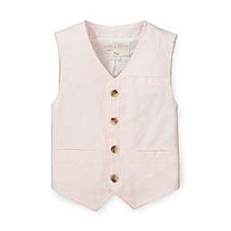 Hope & Henry Boys' Seersucker Suit Vest (Light Pink Seersucker, 12-18 Months)