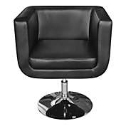 Stock Preferred Armchair with Chrome Base Black Faux Leather