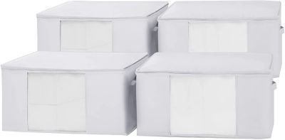DormCo TUSK Jumbo Storage with Clear View 4-Pack - White
