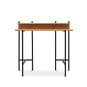 Monster Living Querencia 34"H Study / Writing Desk with Acacia Top and Steel Legs