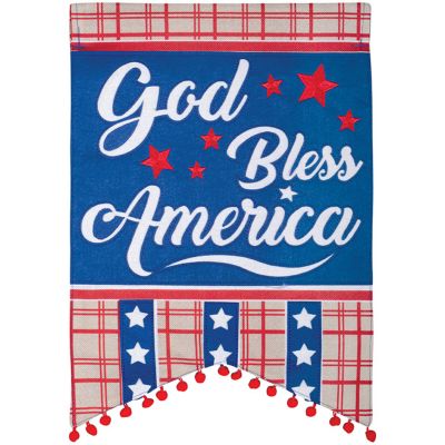 Carson Patriotic Applique Garden Flag - Burlap Stars & Stripes