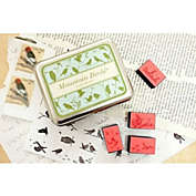 Wrapables Rubber Stamp Set in Gift Tin, 9pc set + 1 ink pen / Mountain Birds