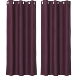PiccoCasa Classic Window Curtain Panel Rod Pocket Solid Grommet Blackout Curtains Room Darkening Thermal Insulated Curtain Drape for Living Room Kitchen Curtains, 2 Panels 42 x 63 Inch Burgundy