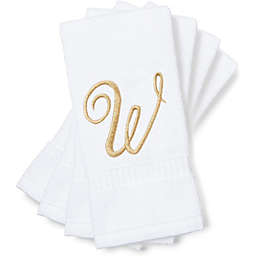 Juvale Monogrammed Fingertip Towels, Letter W Embroidered Gift (11 x 18 in, Set of 4)