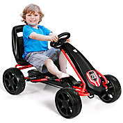 Costway Pedal Go Kart Kids Bike Ride on Toys with 4 Wheels and Adjustable Seat Black