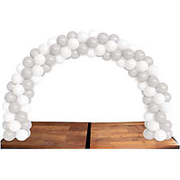 Blue Panda Balloon Arch Kit with 40 White and 40 Silver Balloons - Balloon Table Arch Set for Birthdays, Special Events, Weddings, Anniversaries, Baby Showers, Corporate Events, 12-inch Diameter Balloons