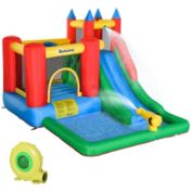 Halifax North America 6-in-1 Kids Inflatable Bounce House Jumping Castle with Slide, Water Pool & Climbing Wall, Inflator Included