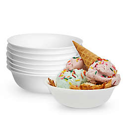 Juvale Chip Resistant Dessert Bowls, Glass Dinnerware Set for Pasta (18 oz, White, 8 Pack)
