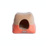 Armarkat Soft Velvet With Waterproof Cat Sleeper Bed In Orange And Beige