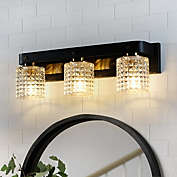 ExBriteUSA ExBrite 3 Light Bathroom Black and Gold Glass Vanity Lights for Bathroom Light