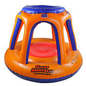 Swim Central 48&quot; Orange and Blue Inflatable Giant Floating Shoot Ball Swimming Pool Game