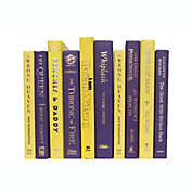 Booth & Williams Purple and Yellow Team Colors Decorative Books, One Foot Bundle of Real, Shelf-Ready Books