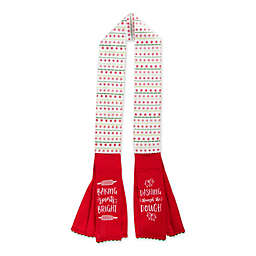 Contemporary Home Living 5.75' Red and White Towel Holiday Baking Kitchen Scarf