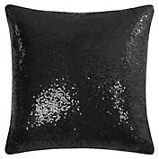 PiccoCasa 1 Pc Sequin Throw Pillow Cover, Shiny Sparkling Comfy Satin Cushion Cover, Decorative Pillowcase for Party/Christmas/Thanksgiving/New Year, Black, 16"x16"