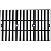 Contemporary Home Living Set of 3 Matte Finished Cast Iron Cooking Grid for Charbroil Gas Grills 26.25"