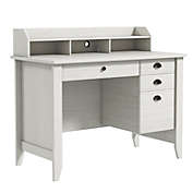Hivago Vintage Computer Desk with Storage Shelves and 4 Drawers-White