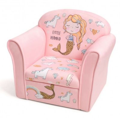 Costway Kids Mermaid Armrest Couch Upholstered  Sofa