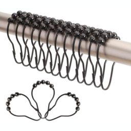 2 LB Depot Shower Curtain Rings Hooks - Brushed Nickel Finish - 18/8 Stainless Steel