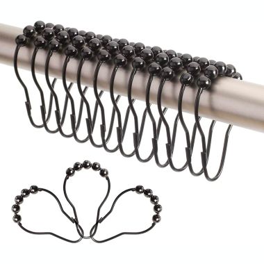 2 LB Depot Shower Curtain Rings Hooks - Brushed Nickel Finish - 18/8 Stainless Steel. View a larger version of this product image.