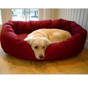 Majestic Pet Product 40-Inch Large Poly / Cotton Waterproof Cushion Burgundy Bagel Bed for Pets