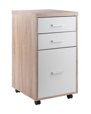 Winsome Kenner Mobile File Cabinet, 3 Drawers, Reclaimed Wood/White Finish