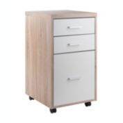 Winsome Kenner Mobile File Cabinet, 3 Drawers, Reclaimed Wood/White Finish