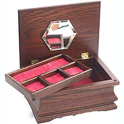 LITTLE LADY Jewelry Box with Lift-Out Tray, Solid Red Oak with a Red Cherry finish.