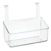 mDesign Plastic Over Cabinet Door Hanging Home Storage Bin