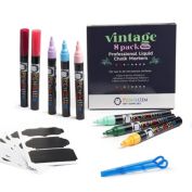 PENGUIN ART SUPPLIES Liquid Chalk Markers - Set Of 8 6 Mm Fine Tip Chalk Pen + Free 24x Chalkboard