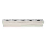 Urban Trends Collection Wood Rectangle Candle Holders with Submerged Glass Holder and Tapered Bottom SM Washed Finish White