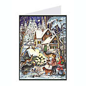Sellmer Forest Animals Scene Christmas Greeting Postcard Advent Calendar - 5.75" x 4.25"W x .1"D