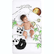 JumpOff Jo Fitted Crib Sheet - Cotton Crib Sheet for Standard Sized Crib Mattresses - Hypoallergenic and Breathable - 28 x 52 Inches - Playful Pandas