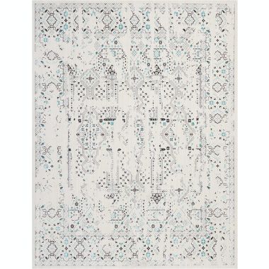 Kathy Ireland Silver Screen Ivory/Teal Area Rug by Nourison KI343 8'X 10'. View a larger version of this product image.