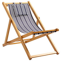 Outsunny Patio Chaise Lounge Chair, Reclining Lounger, Folding Beach Chair with Adjustable Backrest for Deck, Beach and Poolside, Mixed Color