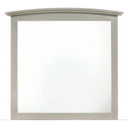Passion Furniture 37 in. x 35 in. Classic Rectangle Framed Dresser Mirror - Silver Champagne