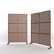 Neutypechic 6.5 ft. H x 4 ft. W Outdoor Laser Cut Metal Privacy Screen, 24"*48"*3 panels