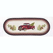 Earth Rugs OP-530 Christmas Truck Oval Patch Runner 13 x 36 inch