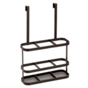 mDesign Steel Bath Over Cabinet Door Hair Tool Storage Organizer Basket