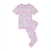 Sleep On It Girls Watercolor Hearts Snug Fit 2-Piece Pajama Sleep Set