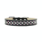 Mirage Pet Products Sprinkles Ice Cream Dog Collar Pearl and Light, Pink Crystals Size 20 - Black