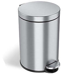 iTouchless SoftStep Stainless Steel Round Step Trash Can with AbsorbX Odor Filter and Removable Inner Bucket 3.2 Gallon Silver