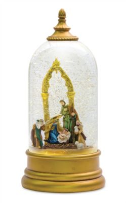 Melrose Home Decorative Nativity Snow Globe 10.5"H Plastic 6 Hr Timer 3 AA Batteries, Not Included or USB Cord Included