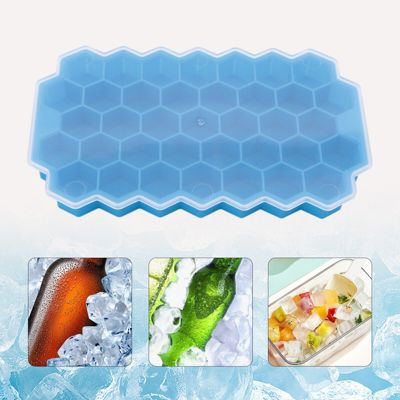 Infinity Merch Ice Cube Trays Molds 37 Compartments Blue