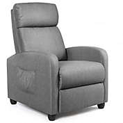 Costway-CA Recliner Sofa Wingback Chair with Massage Function-Gray