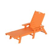 WestinTrends Adirondack Outdoor Chaise Lounge for Patio Garden Poolside, Orange