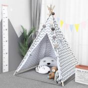 Gymax 5.2' Portable Kids' Play Tent Indian Teepee Playhouse Sleeping Dome w/ Cushion